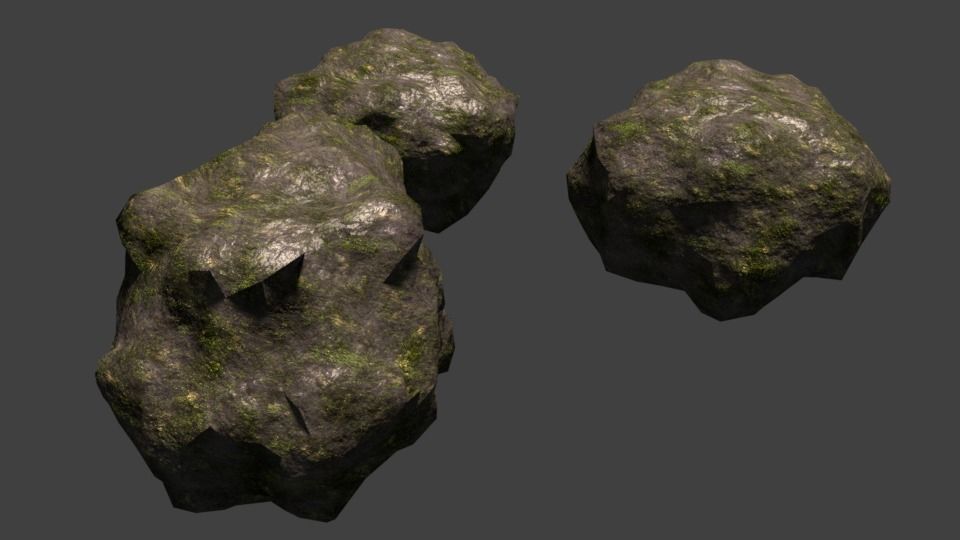 HD Rocks with Textures Free 3D model_1