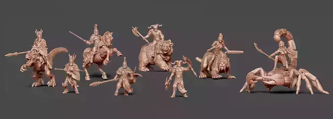 Beast Riders Bundle - 32-35 mm scale  3D print model