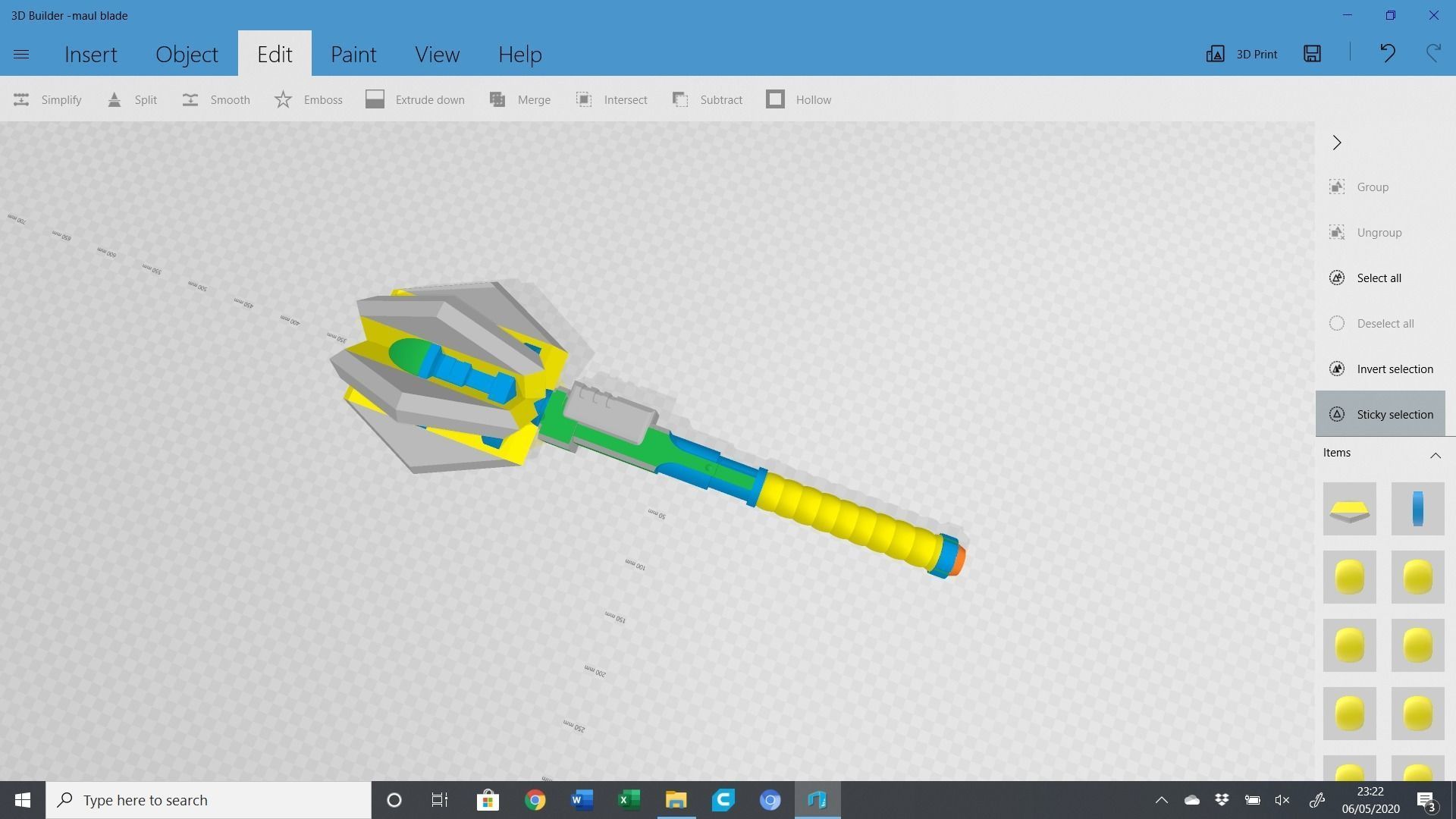 40k Power Maul 3D print model_1
