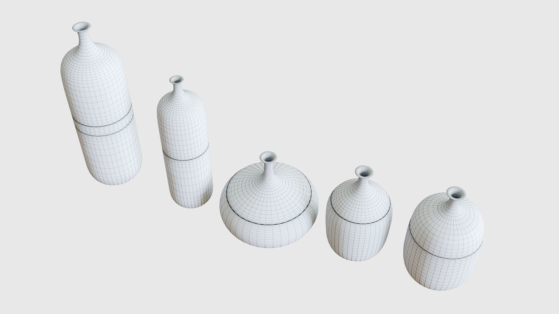 Decorative Vase Set 1 3D model_3