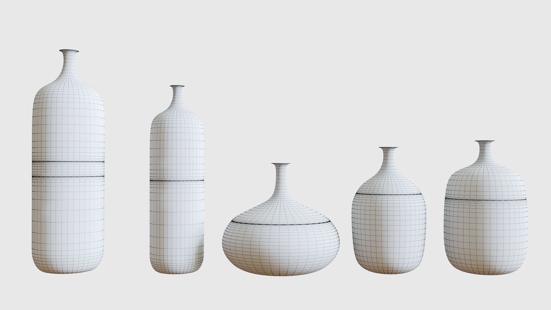 Decorative Vase Set 1 3D model_1