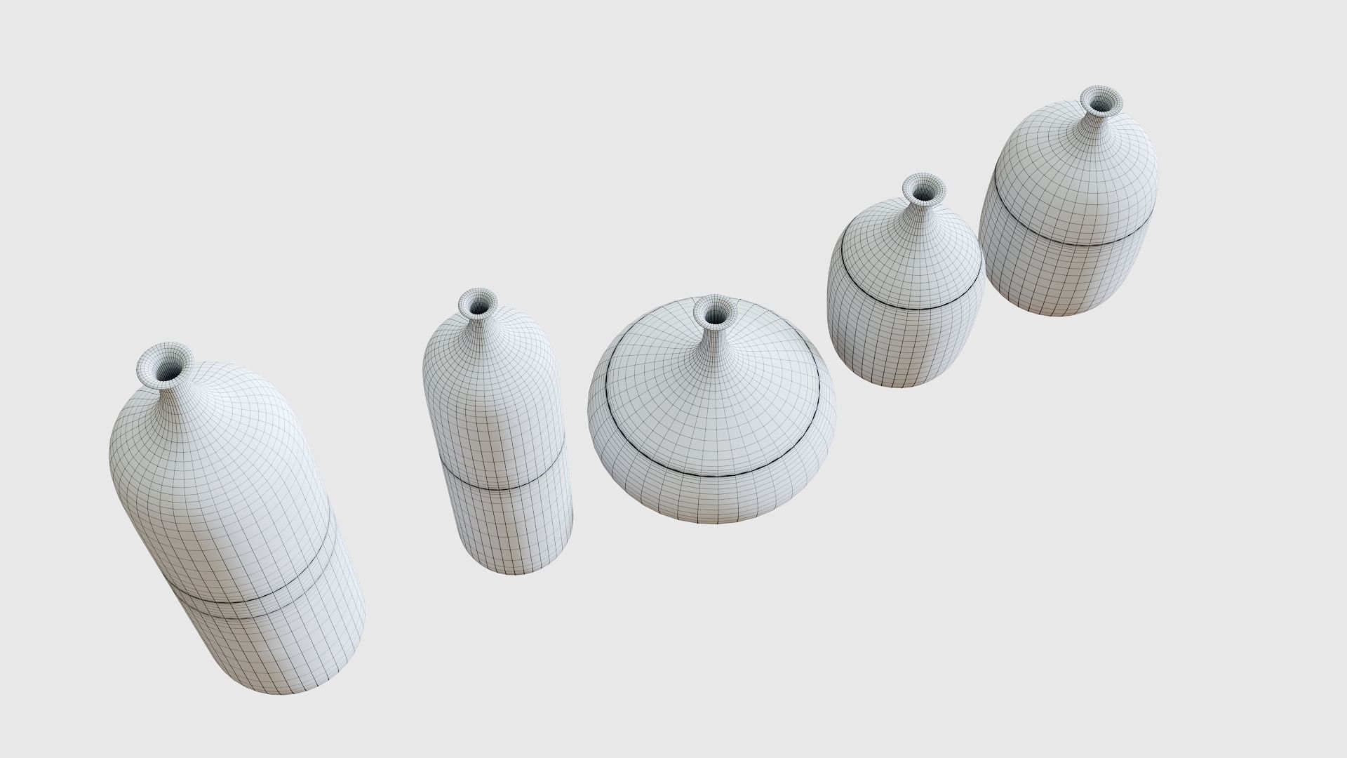 Decorative Vase Set 1 3D model_5