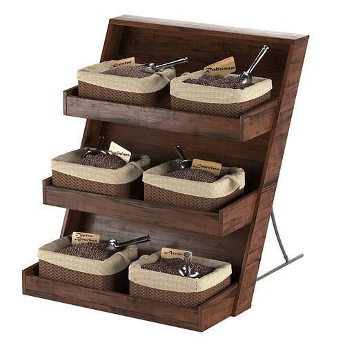  Bag of coffee beans in a box 3D model