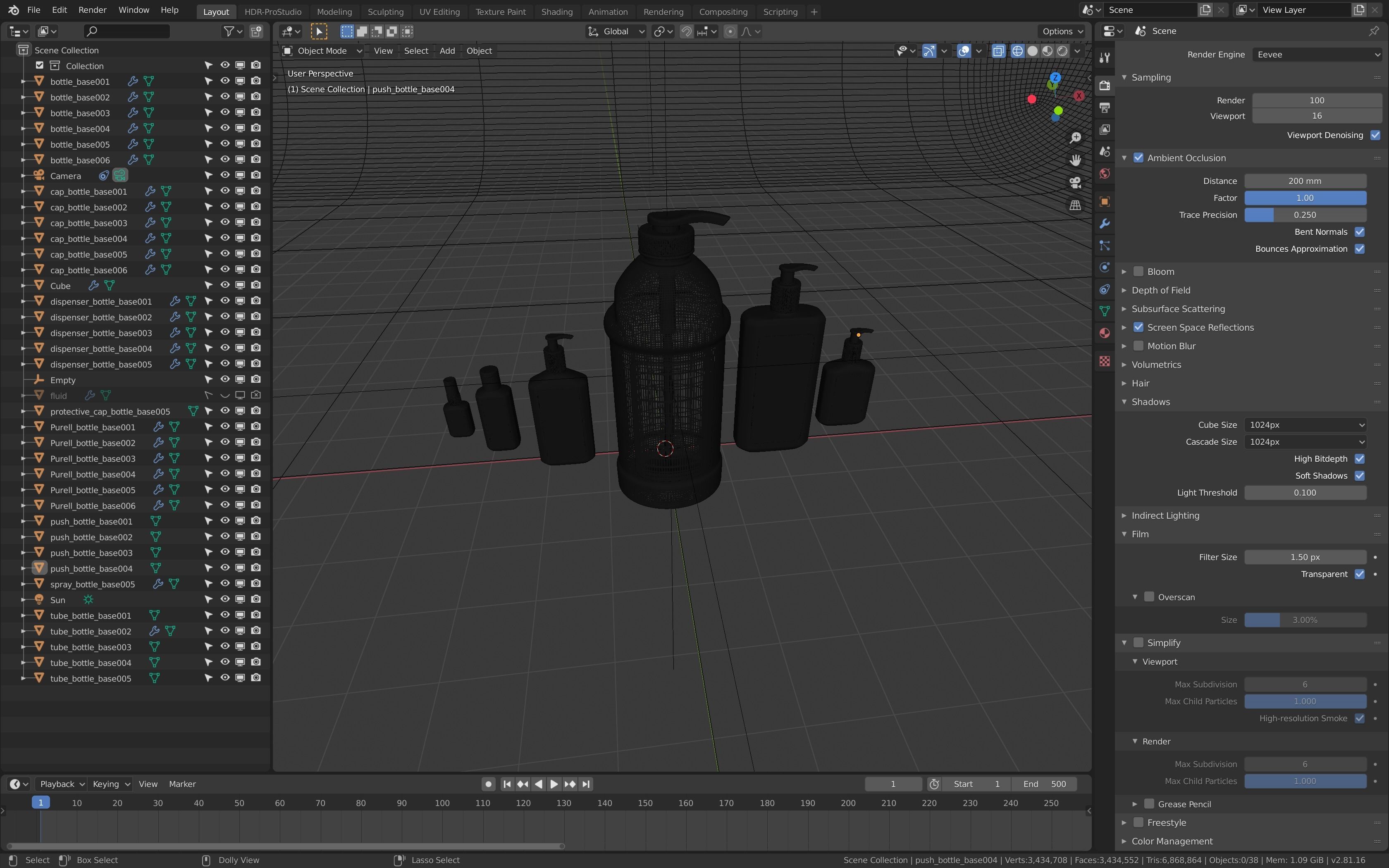 Bottles With Antiseptic Disinfectant Low-poly 3D model_12