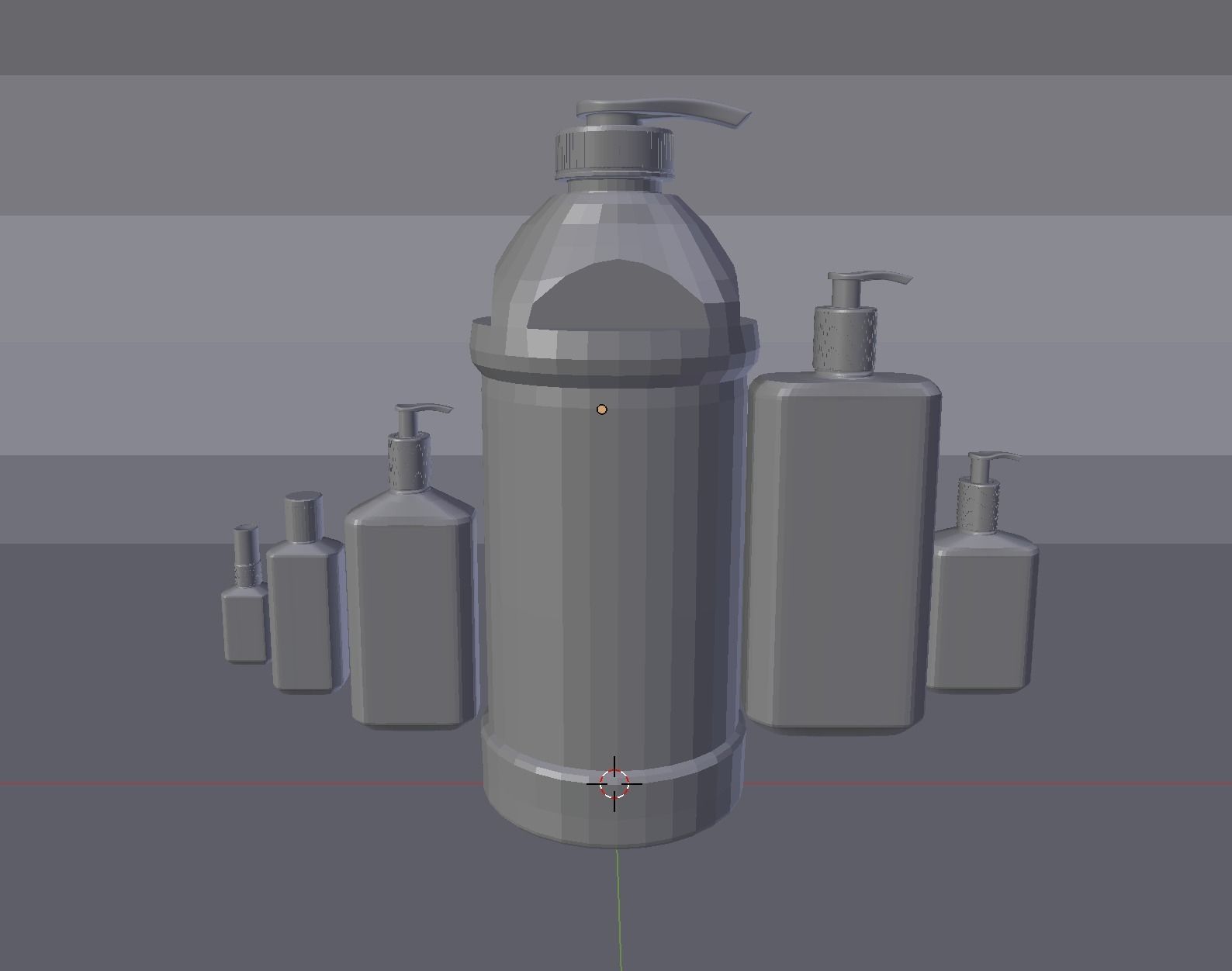 Bottles With Antiseptic Disinfectant Low-poly 3D model_10