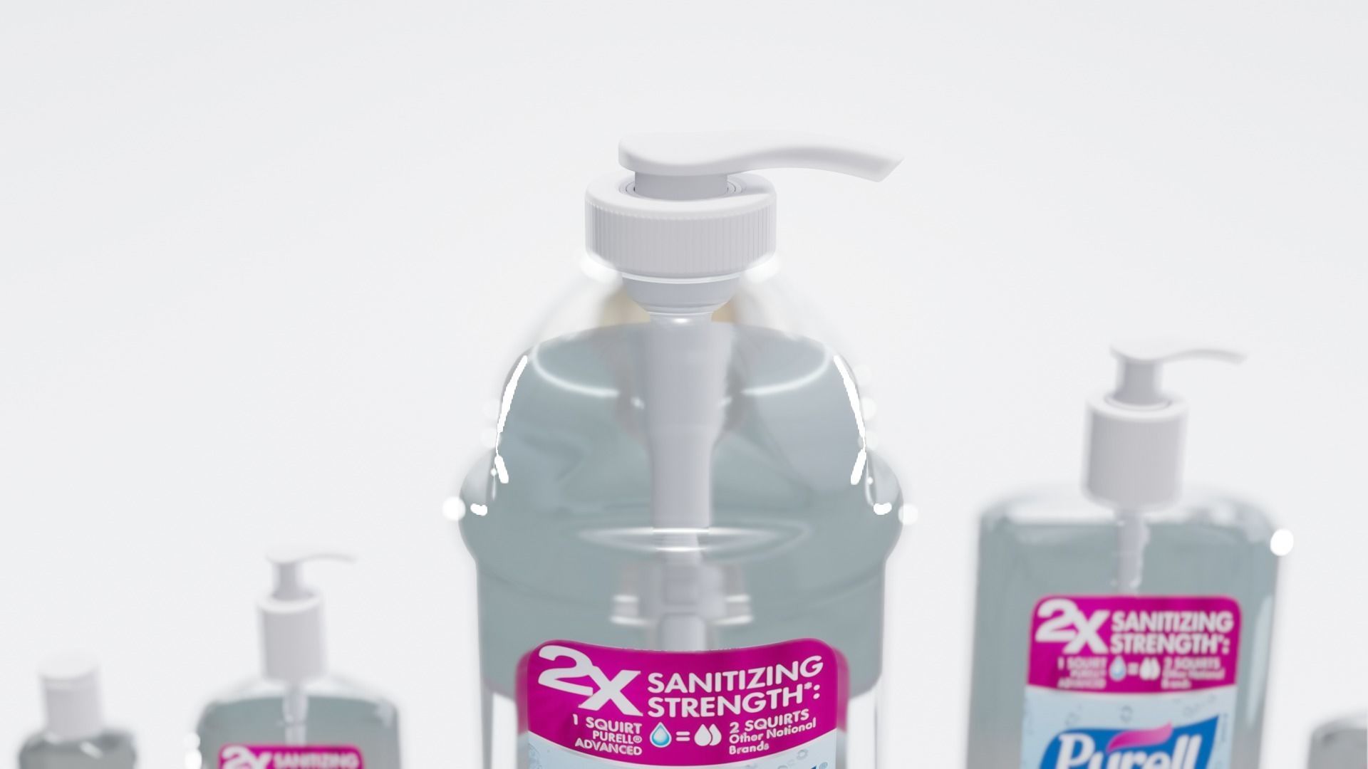 Bottles With Antiseptic Disinfectant Low-poly 3D model_5