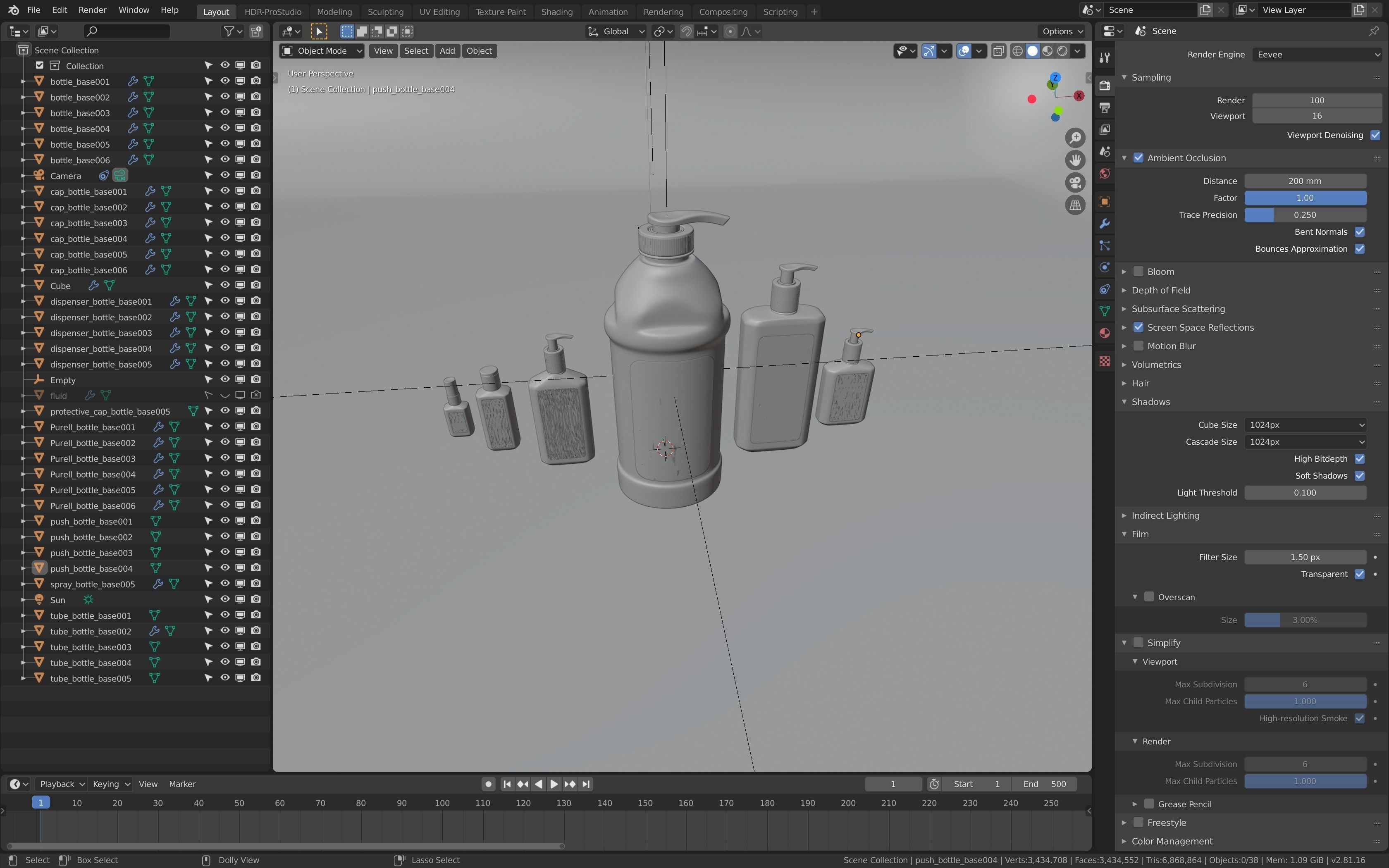 Bottles With Antiseptic Disinfectant Low-poly 3D model_11
