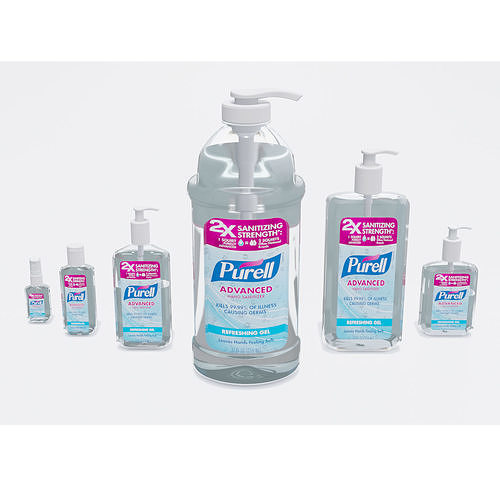 Bottles With Antiseptic Disinfectant Low-poly 3D model
