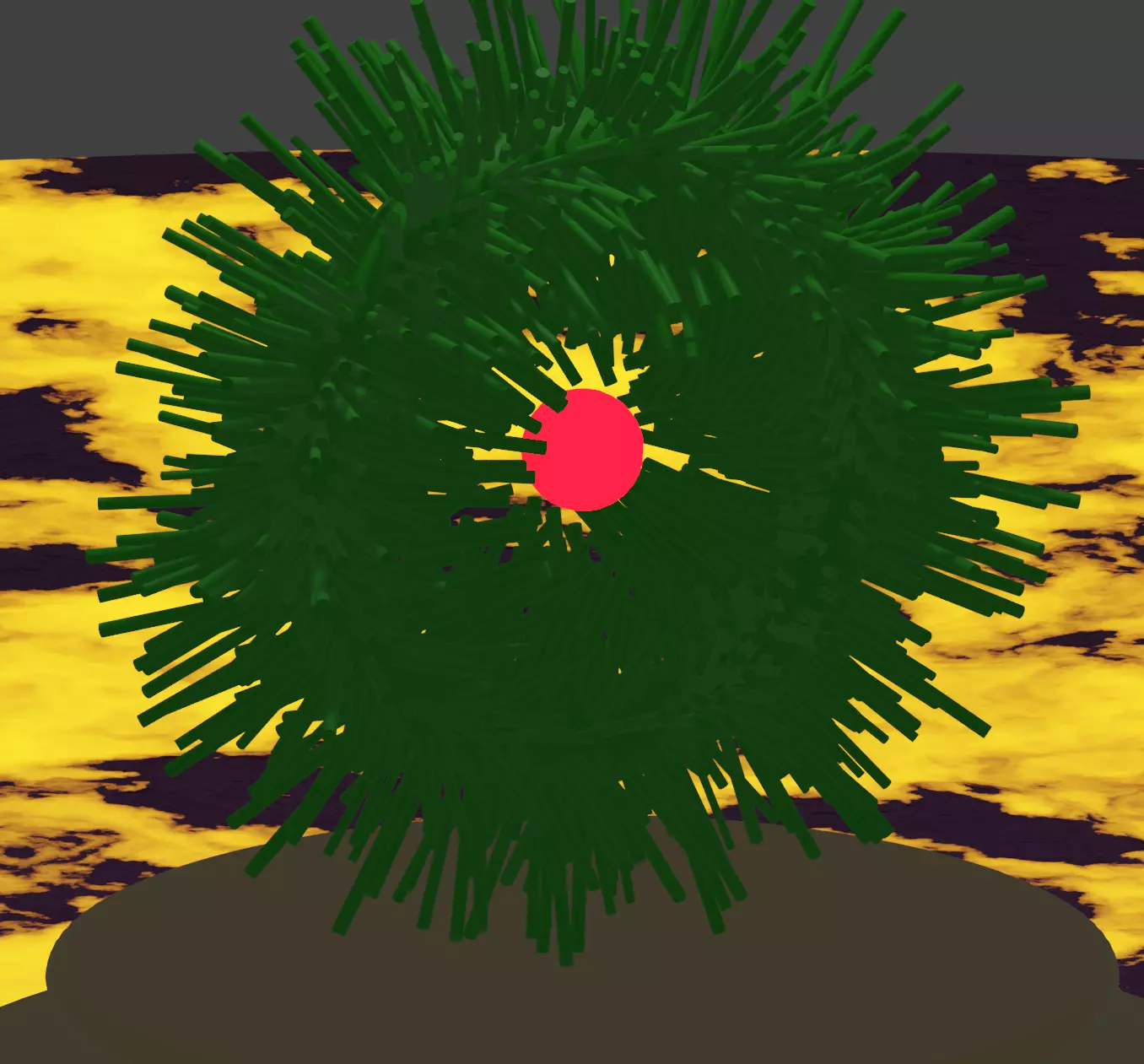 Simulation christmas tree with ball in middle Free 3D model