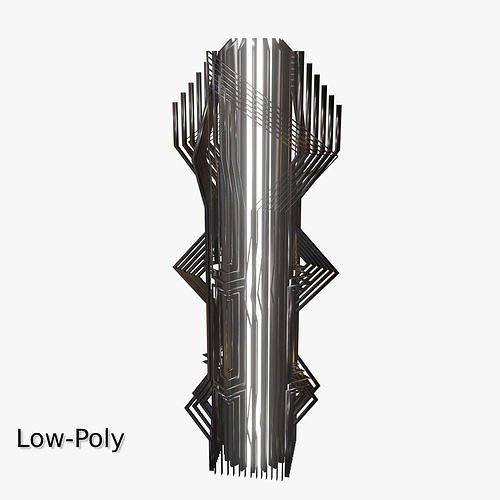 Retro Futuristic Sculpture Low-poly 3D model