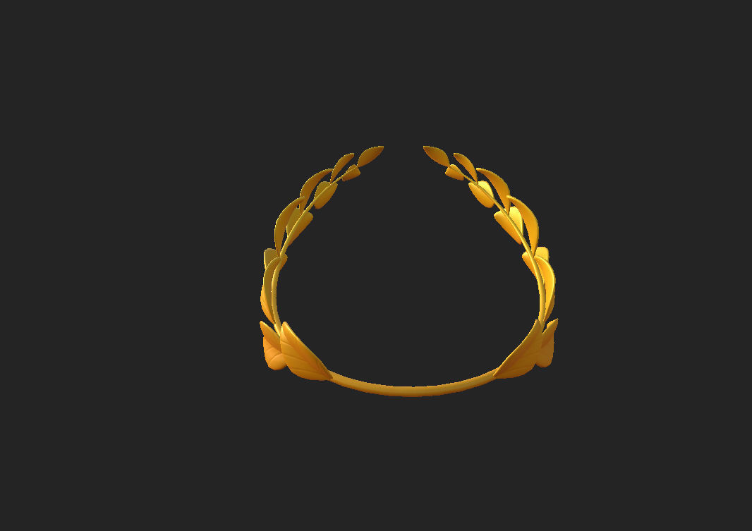 Gold Laurel Wreath 3D model_13
