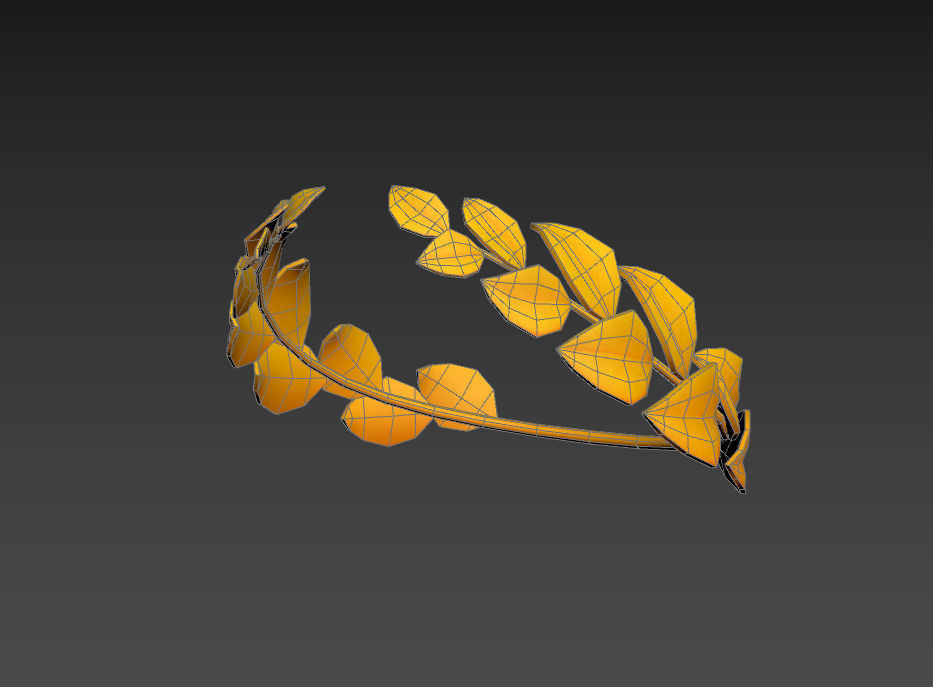 Gold Laurel Wreath 3D model_16
