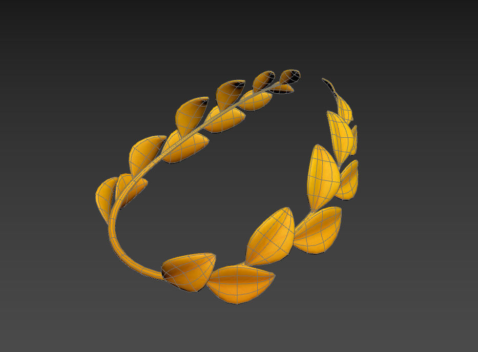 Gold Laurel Wreath 3D model_19