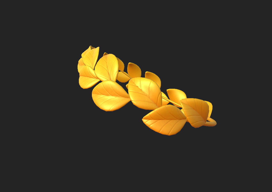 Gold Laurel Wreath 3D model_14