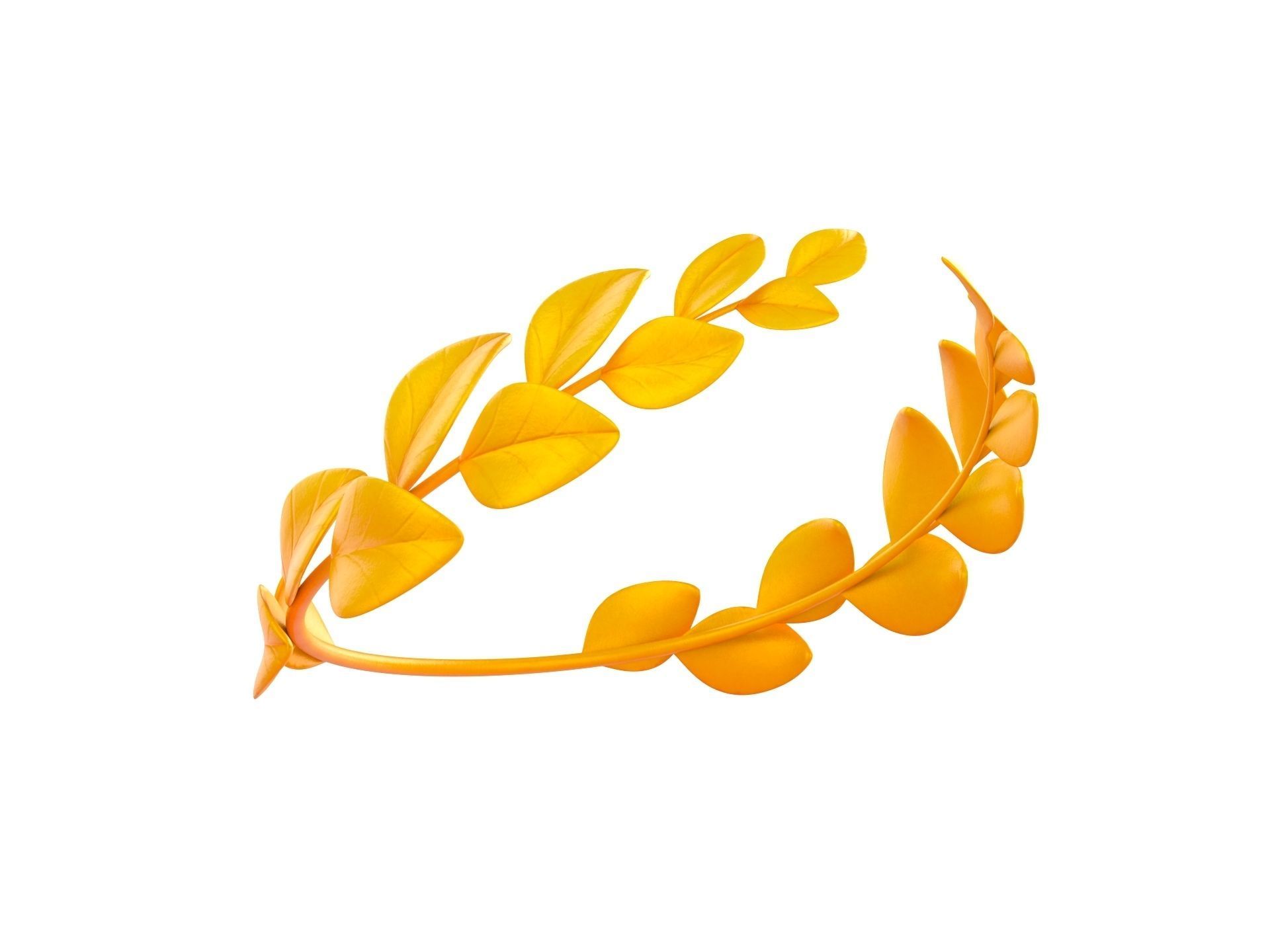 Gold Laurel Wreath 3D model_1