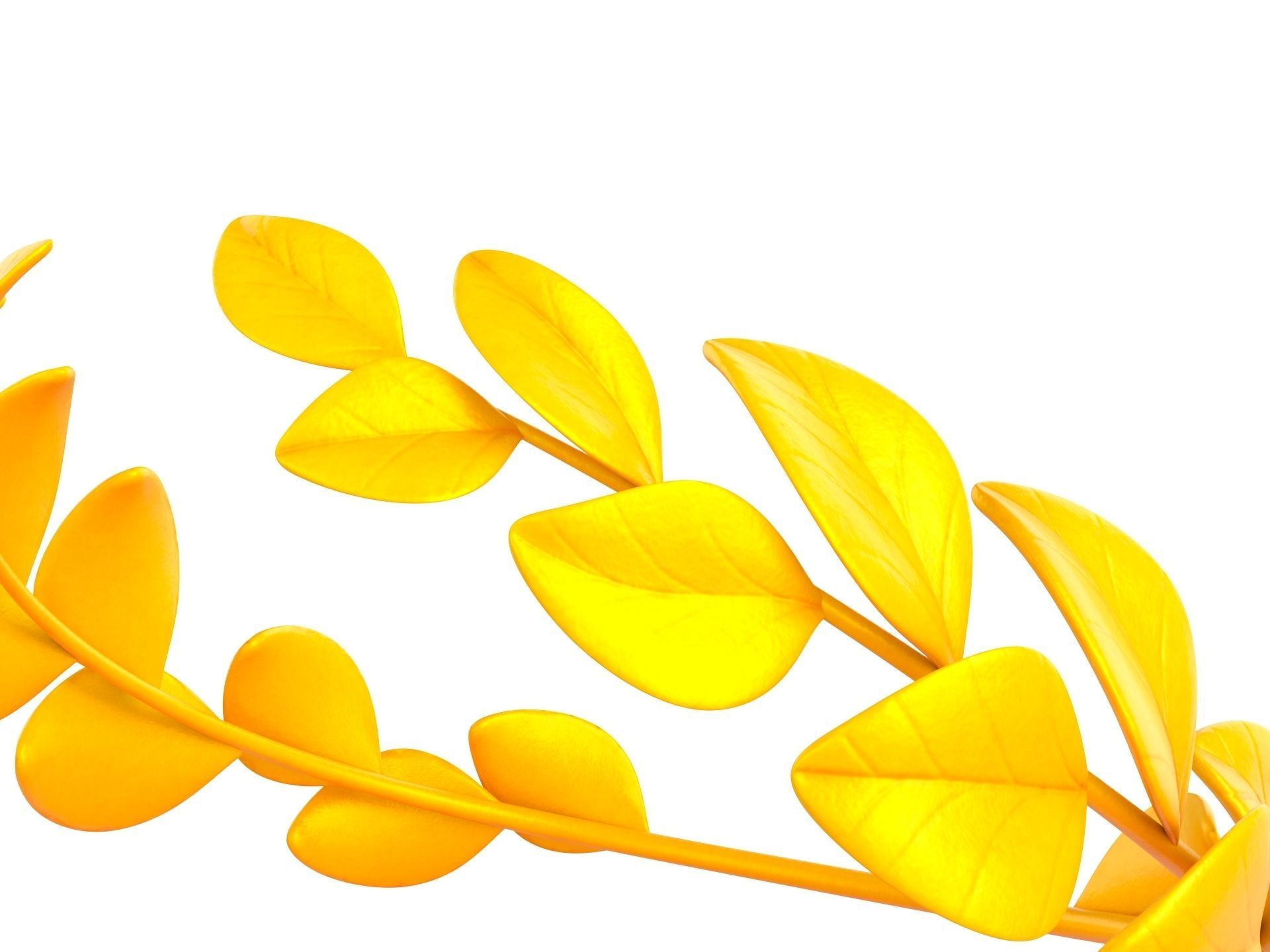 Gold Laurel Wreath 3D model_7