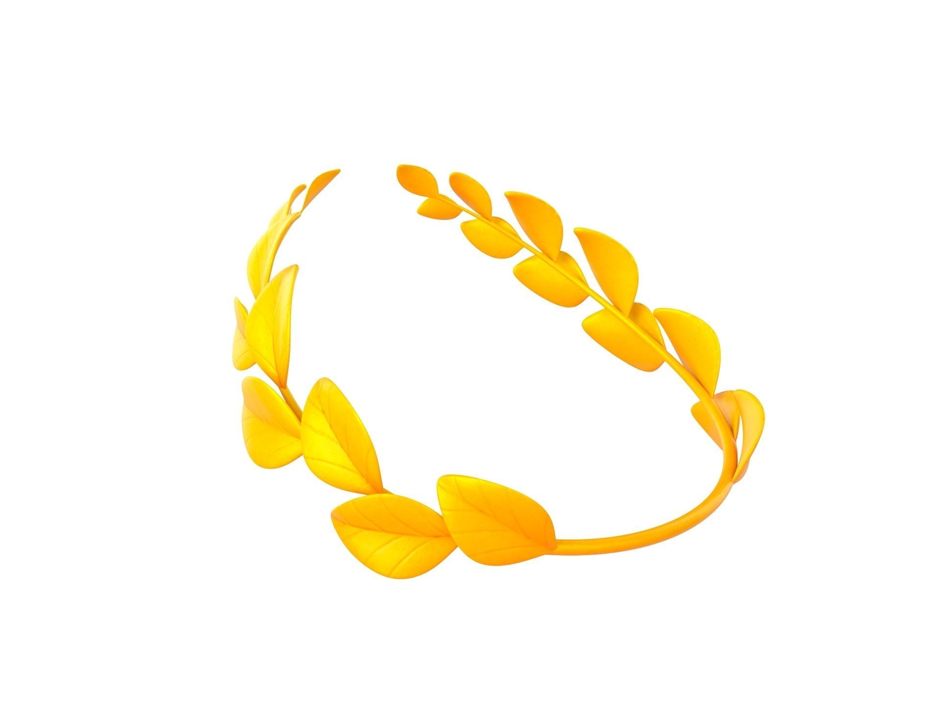 Gold Laurel Wreath 3D model_4