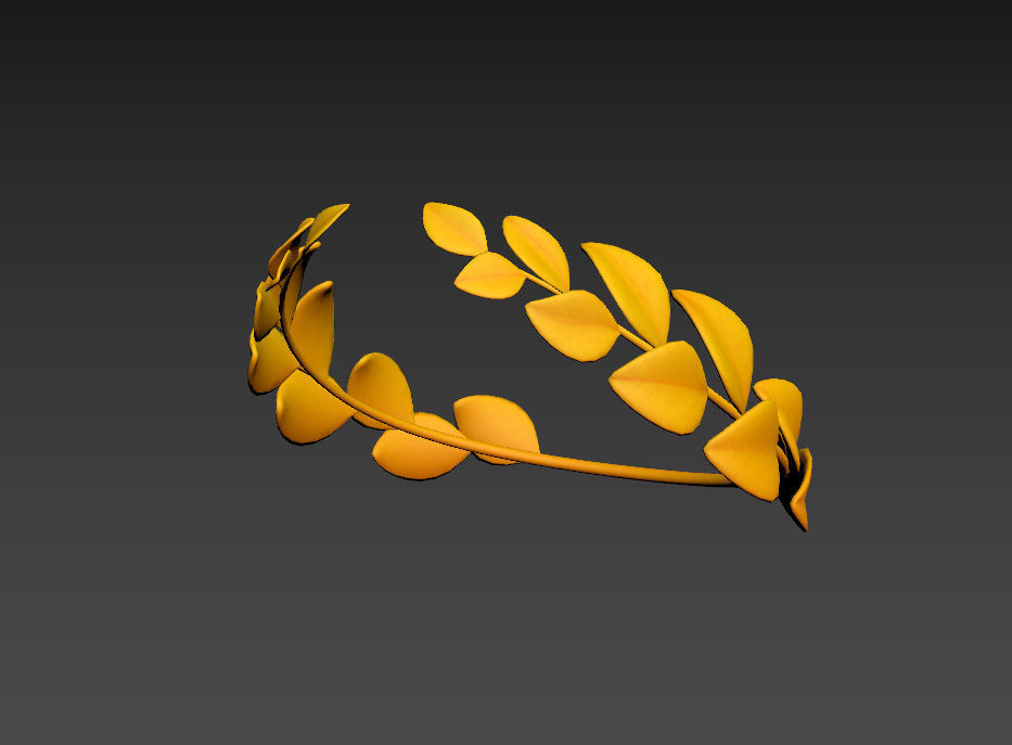 Gold Laurel Wreath 3D model_15