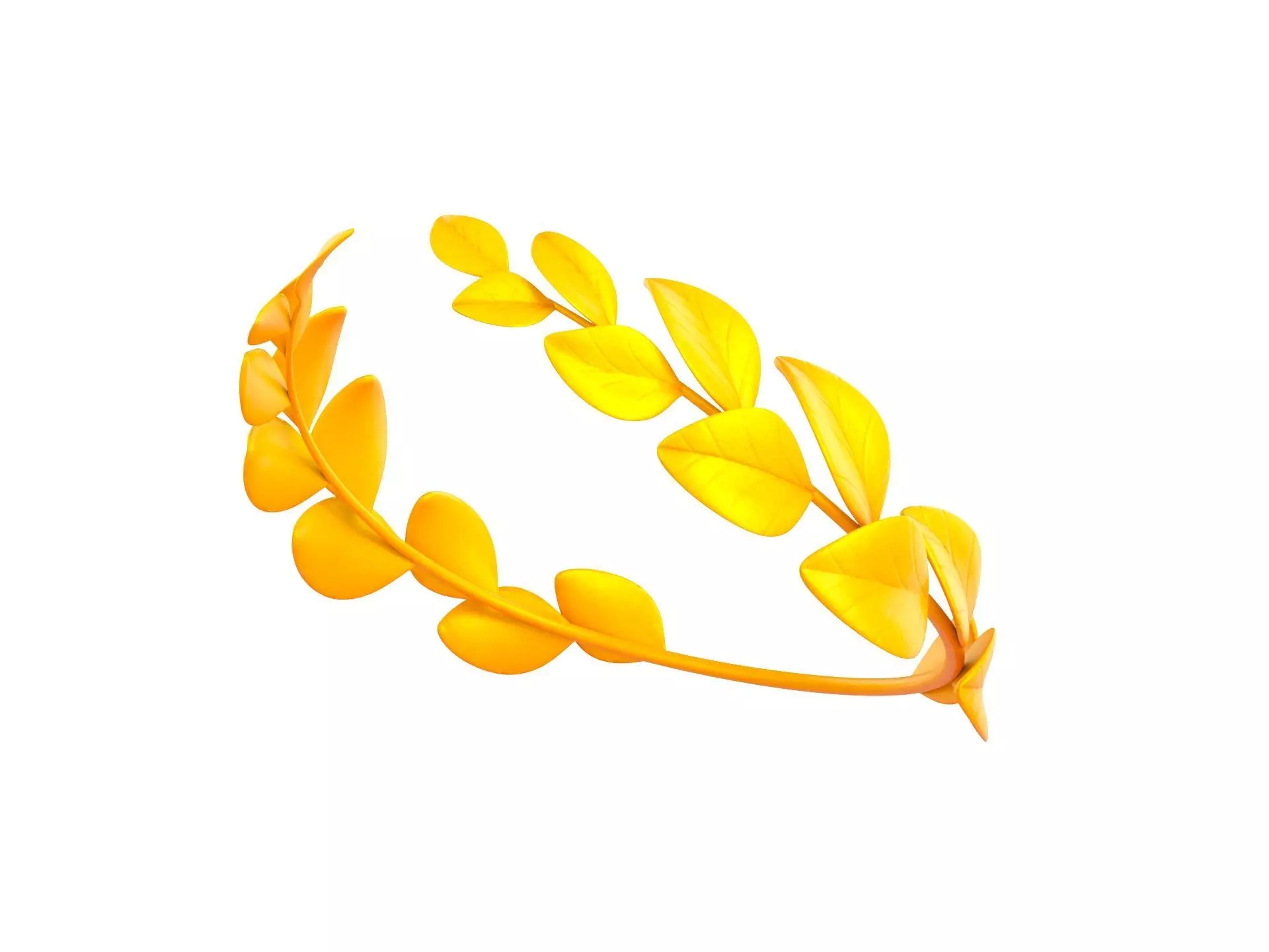 Gold Laurel Wreath 3D model_0
