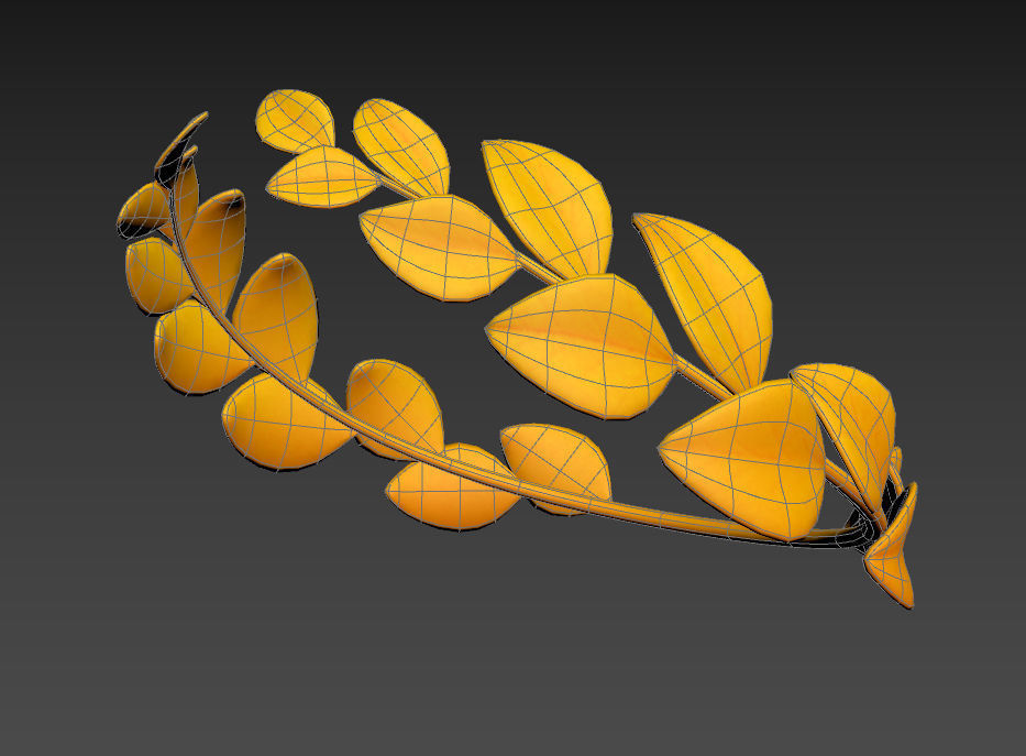 Gold Laurel Wreath 3D model_20