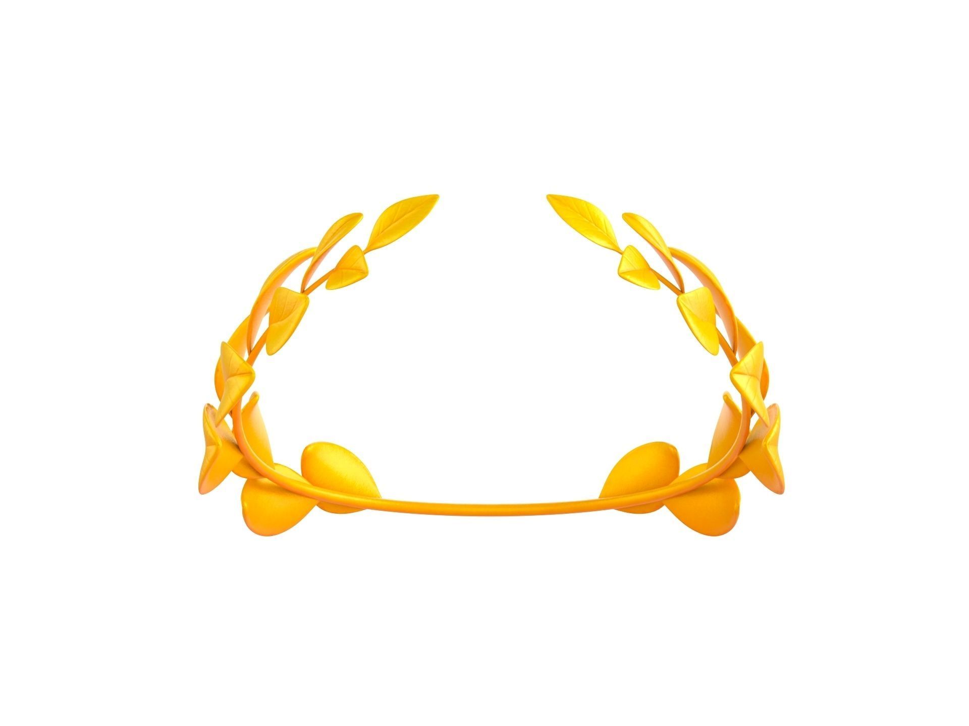 Gold Laurel Wreath 3D model_2