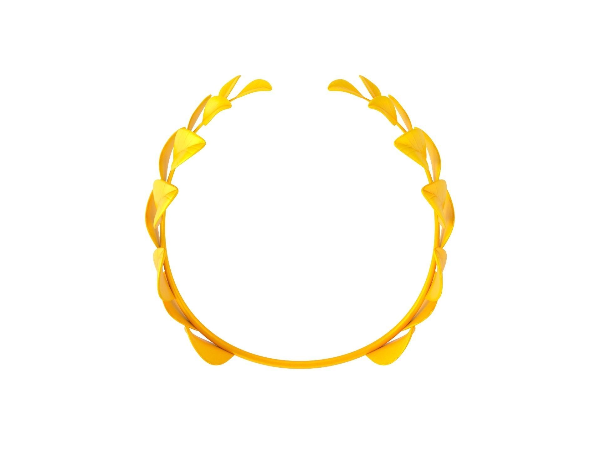 Gold Laurel Wreath 3D model_5
