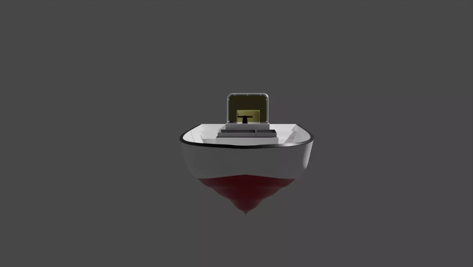 Motor Boat with Stearing Wheel 3D model