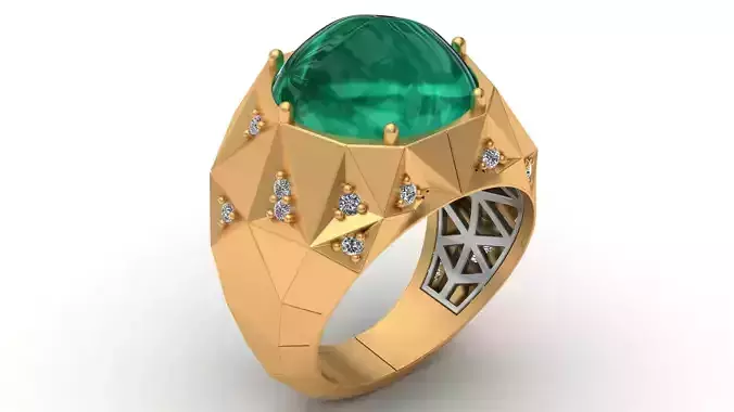 Reza La Chose Emerald Gold Ring
