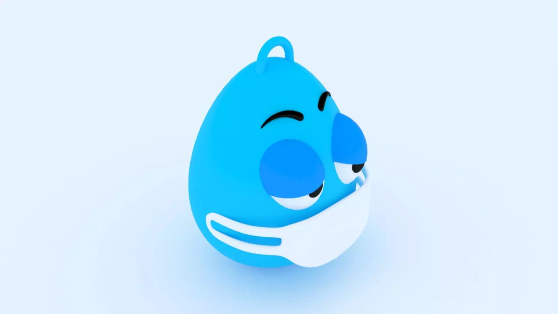 Mask Emoji KeyChain 3D print model_0