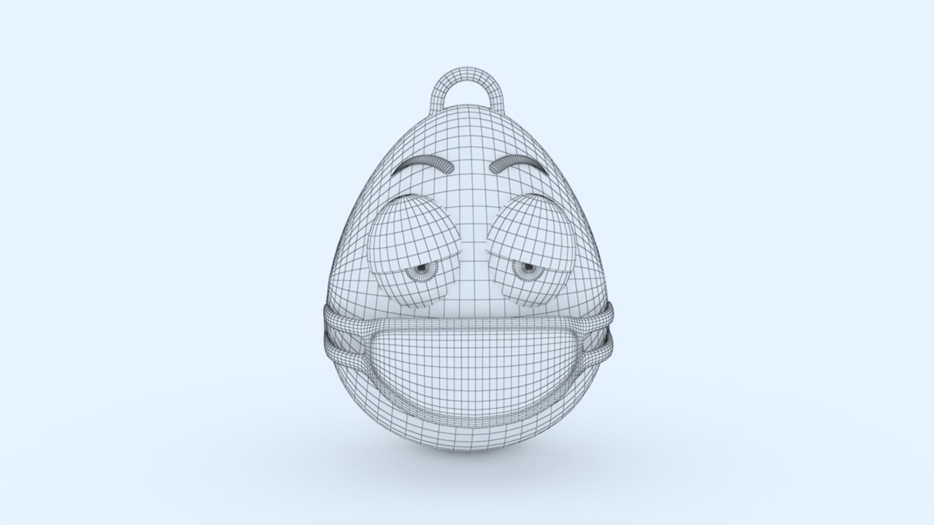 Mask Emoji KeyChain 3D print model_6
