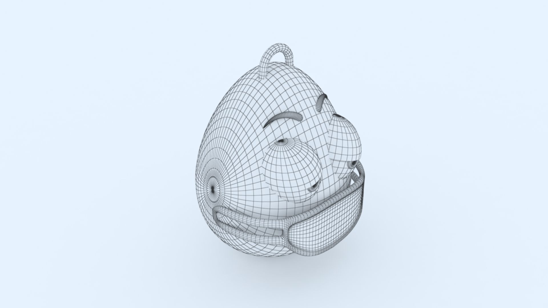 Mask Emoji KeyChain 3D print model_9