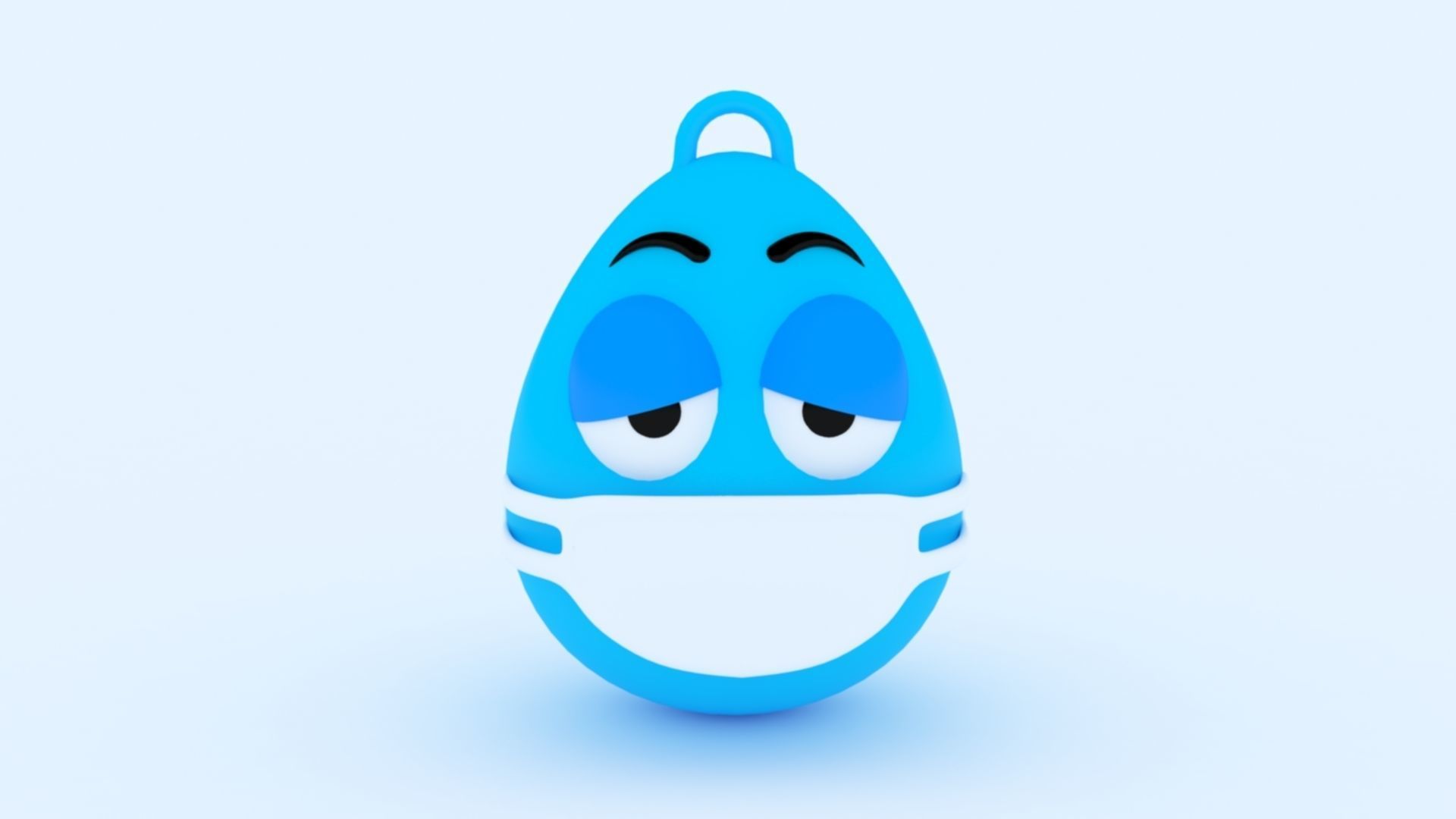 Mask Emoji KeyChain 3D print model_1
