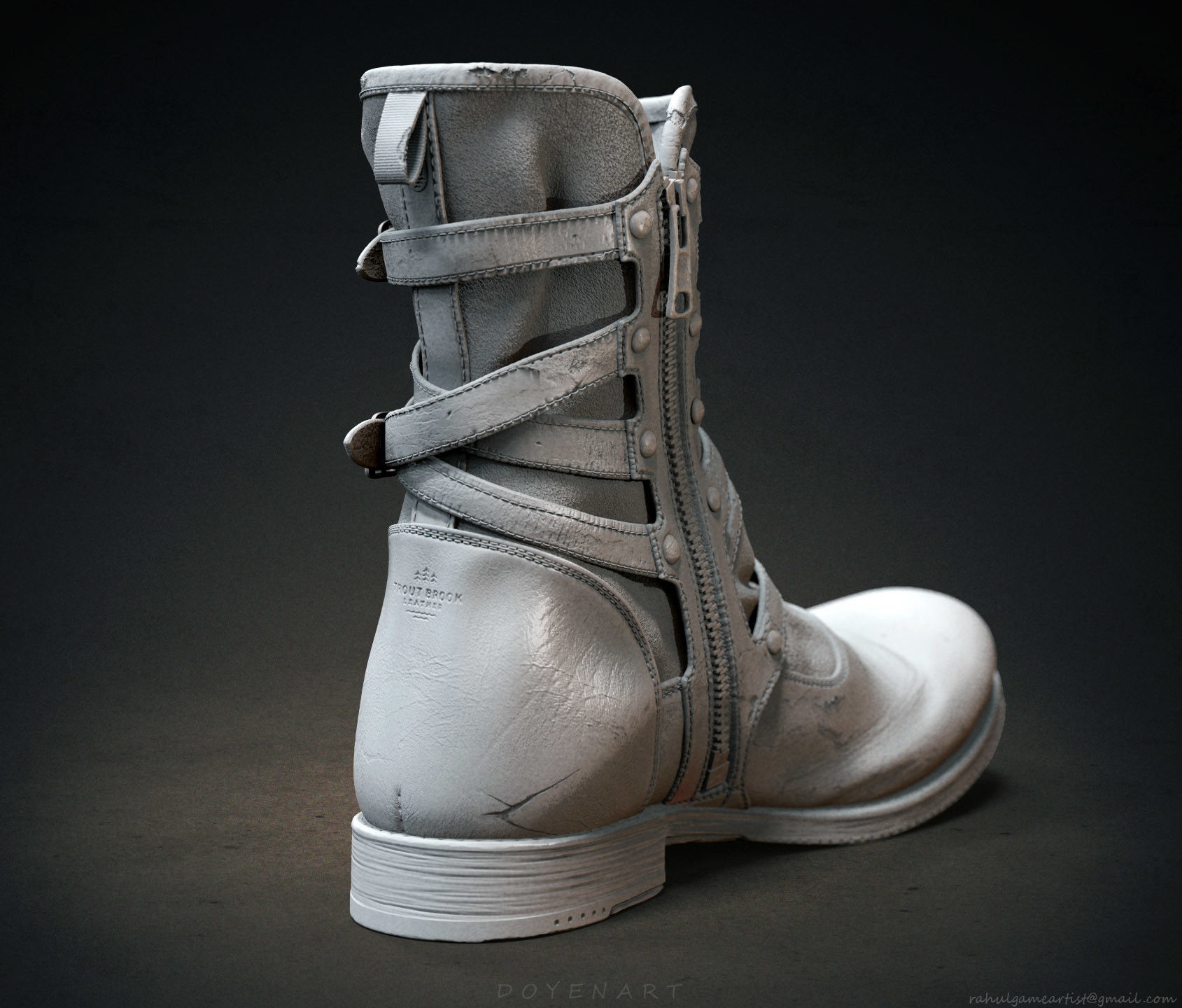 Leather Shoe sculpt 3D model_3