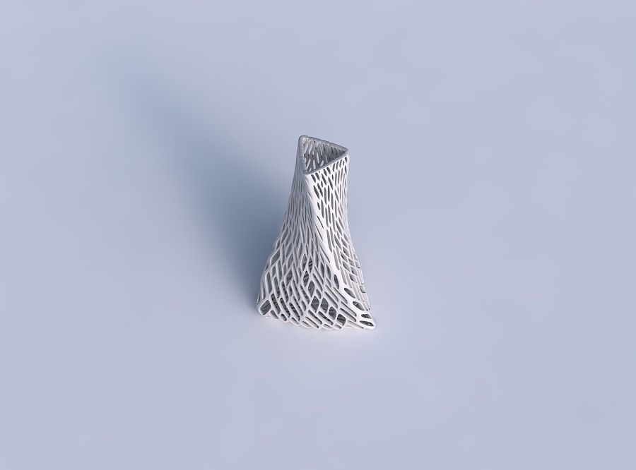Vase twist tilted triangle with lattice tiles 3D print model_1