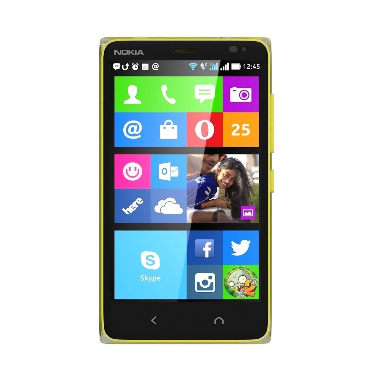 Nokia X2 Dual SIM yellow 3D model_3