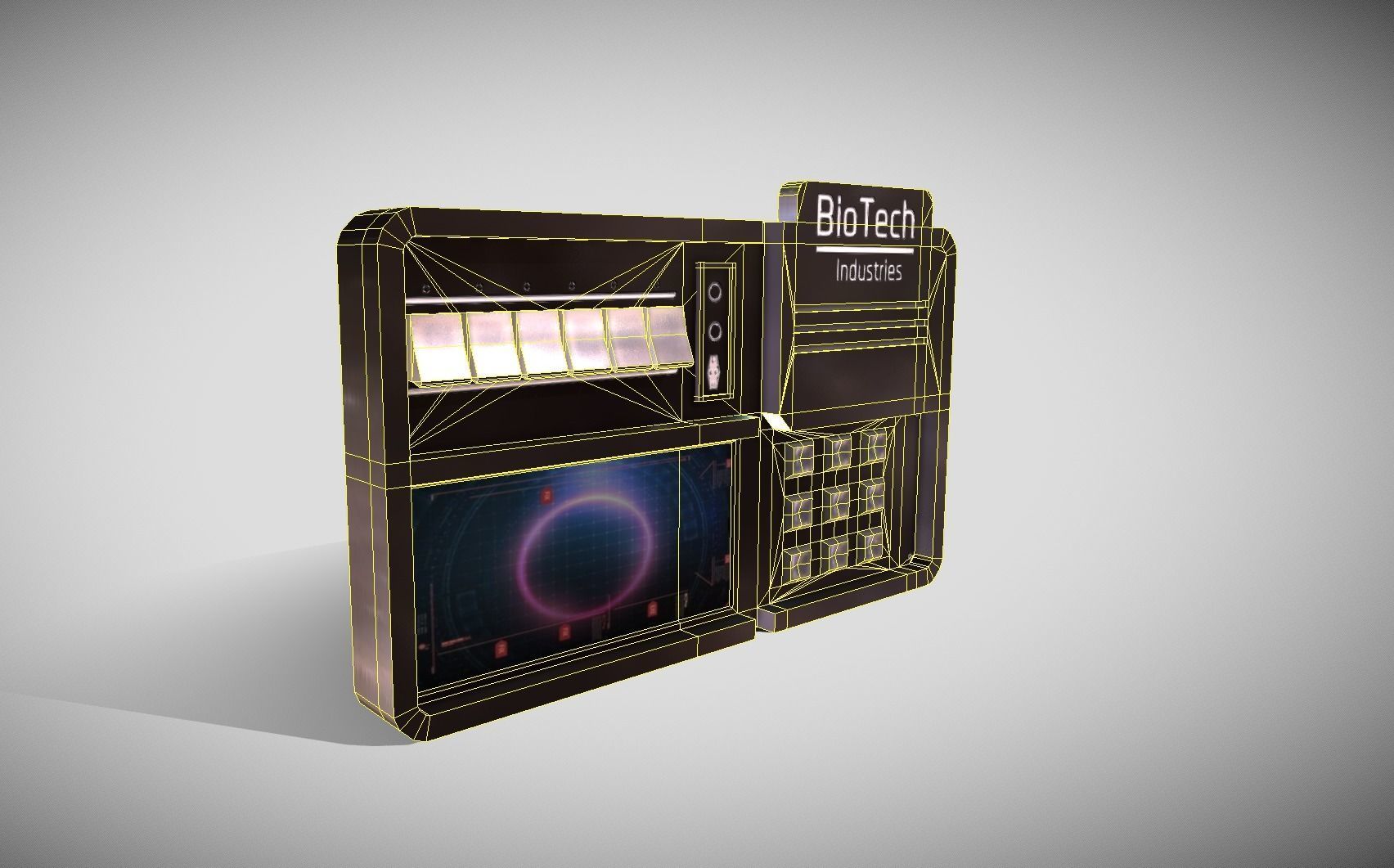 Sci-fi Control Panel Low-poly 3D model_11