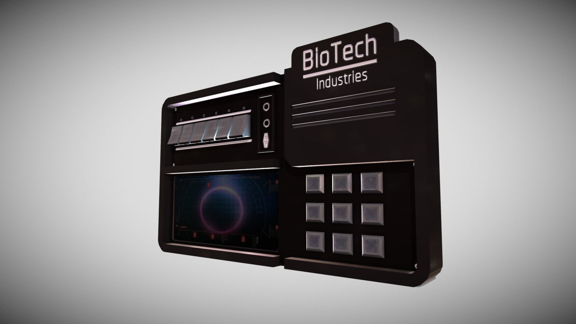 Sci-fi Control Panel Low-poly 3D model_3