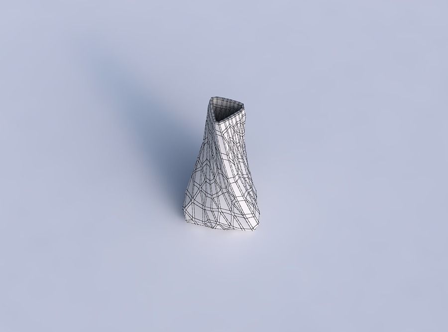 Vase twist tilted triangle with low-polygon 3D print model_6