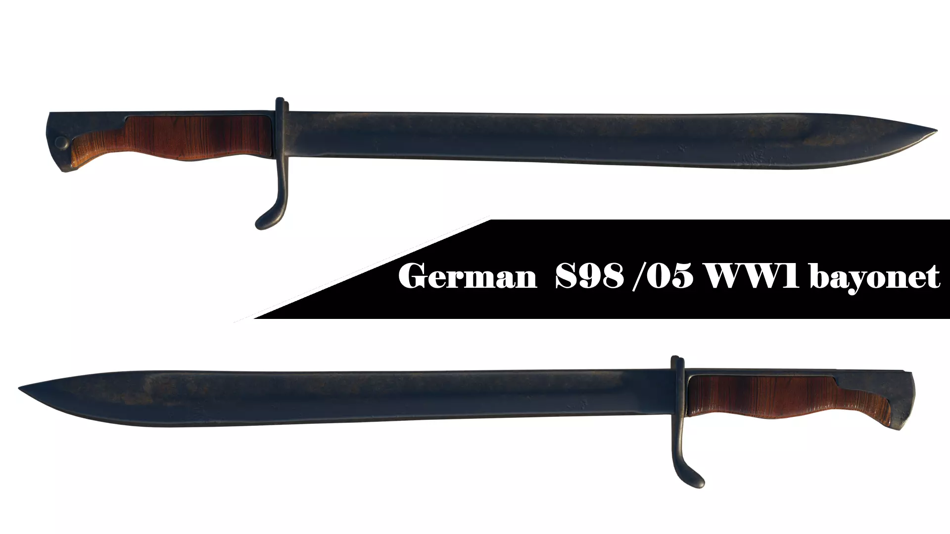 German WW1 bayonet Low-poly 3D model_0