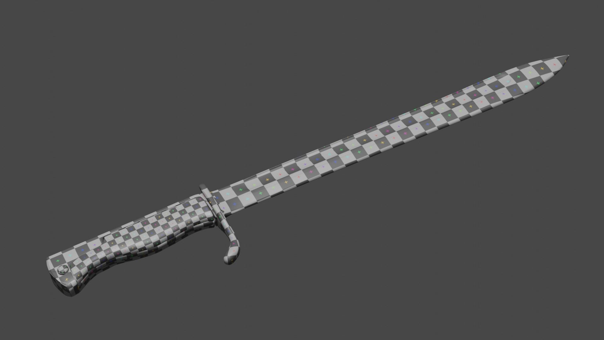 German WW1 bayonet Low-poly 3D model_9