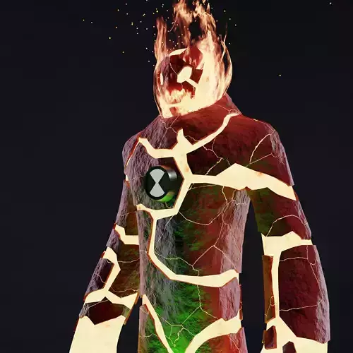 Heatblast  from  Ben 10   UV unwrapped and Textures Provided Free 3D model