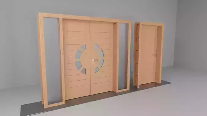 Double Door Free 3D model