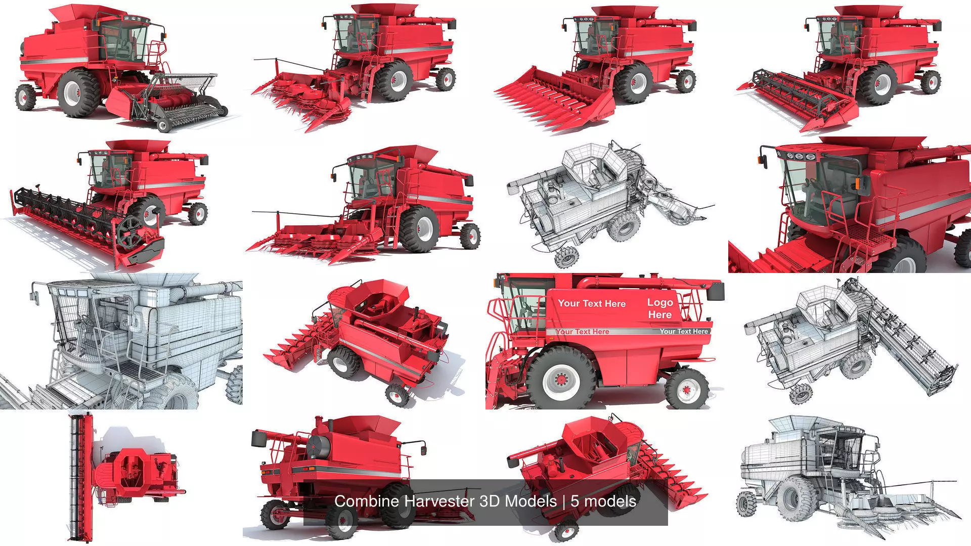 Combine Harvester 3D Models 3D Model Collection_1