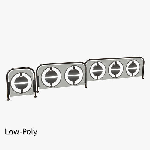 Sci Fi Fence Pack Low-poly 3D model