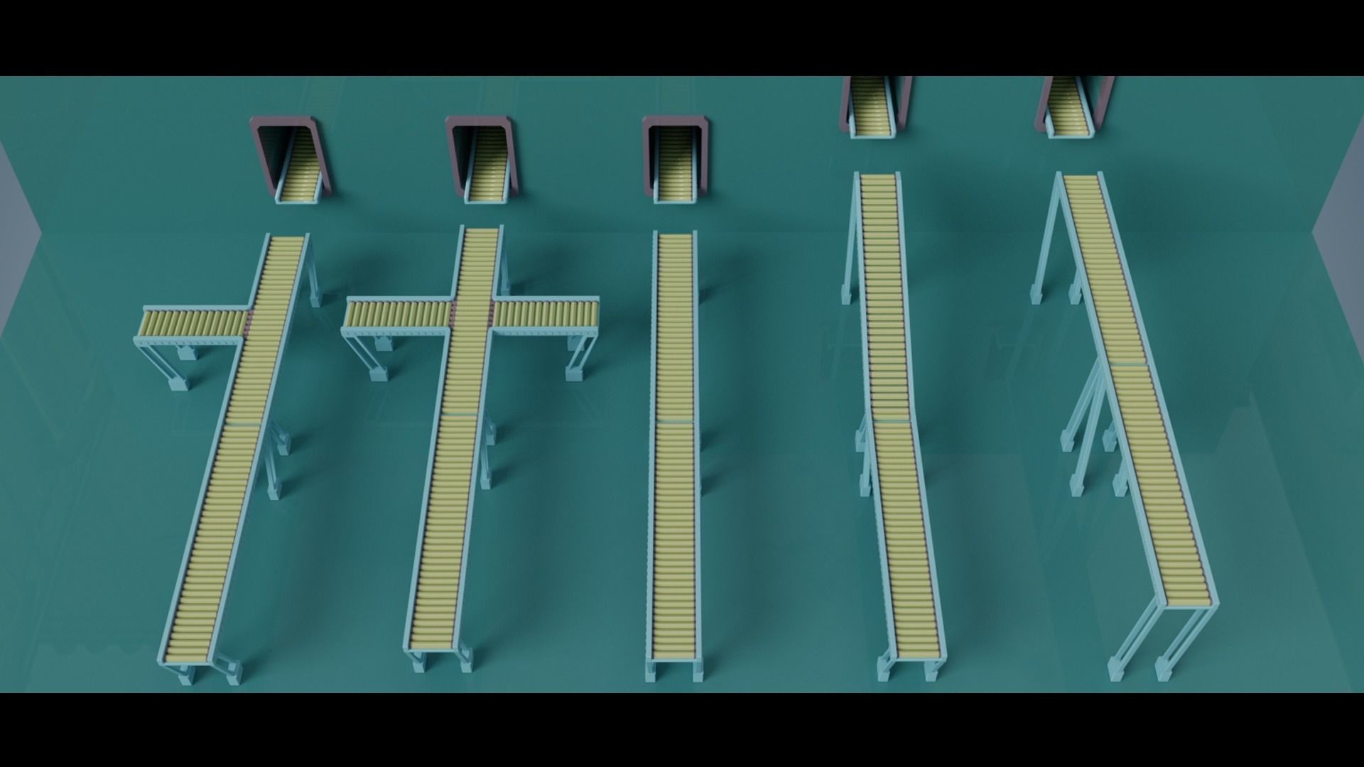 Simple Conveyor Belt Low-poly 3D model_2