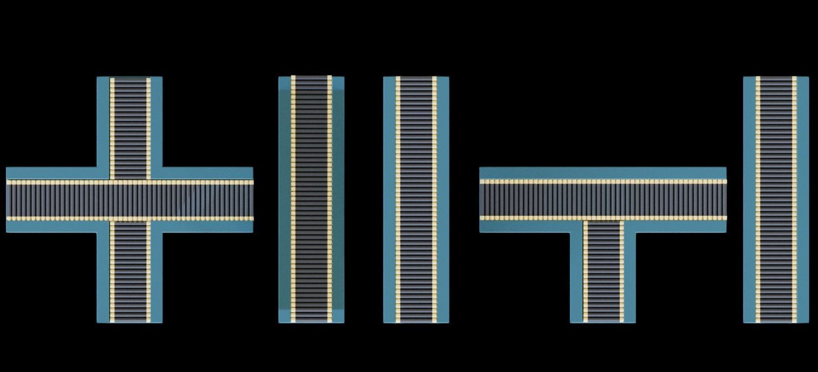 Simple Conveyor Belt Low-poly 3D model_16