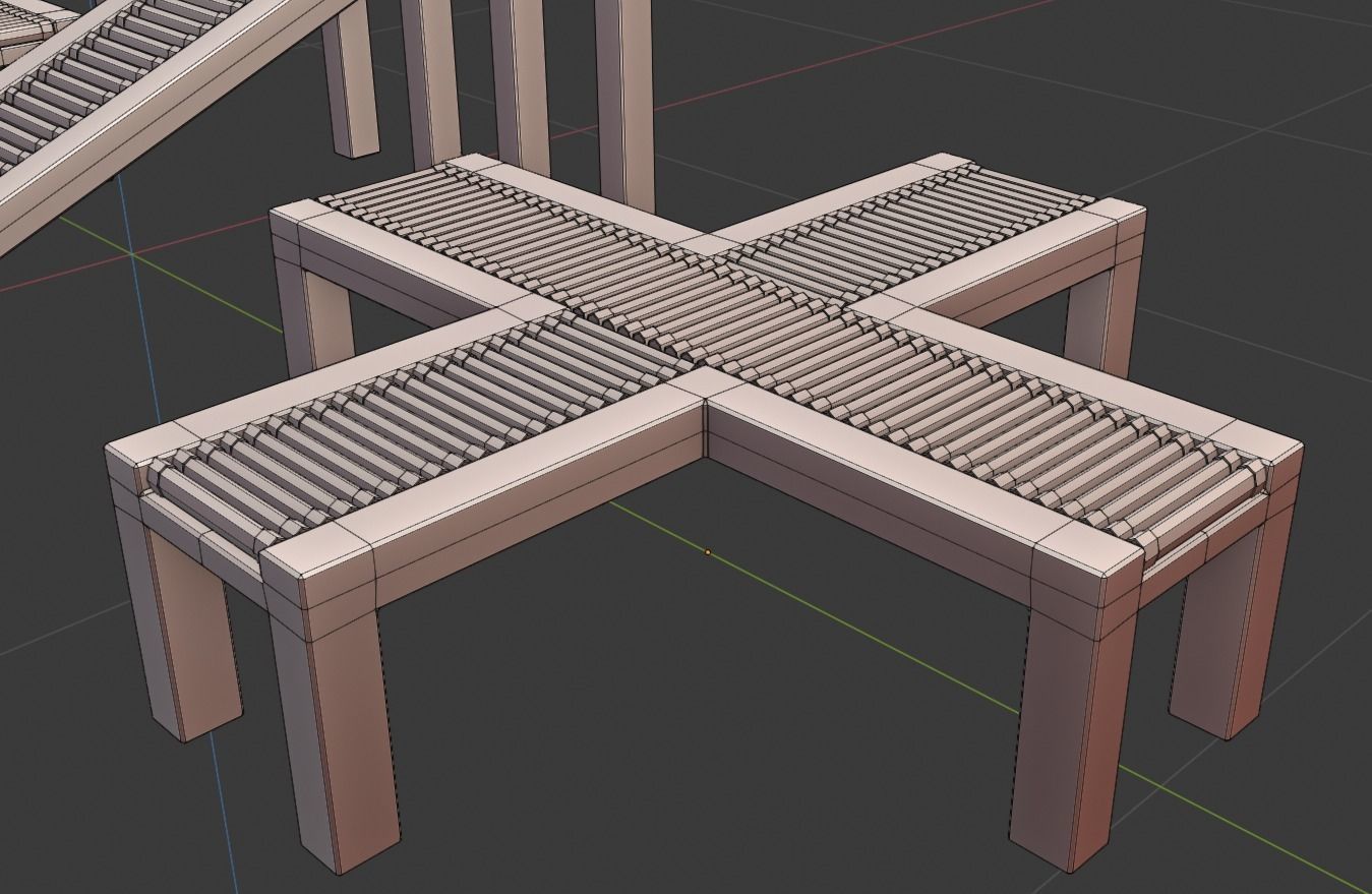 Simple Conveyor Belt Low-poly 3D model_12