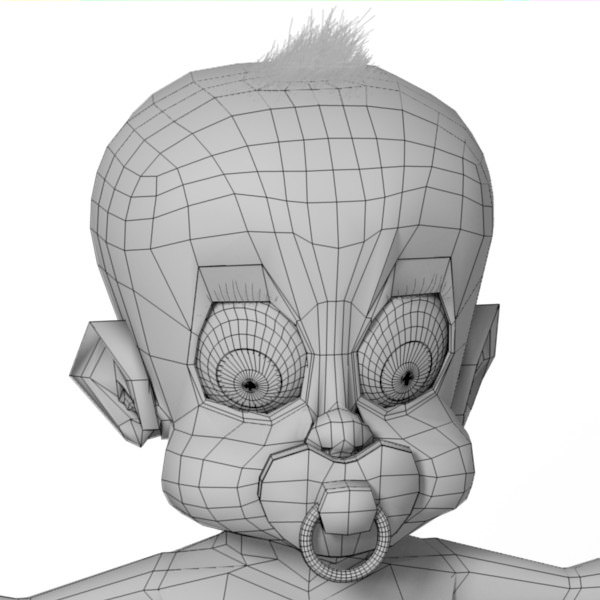Toon cute baby 3D model_5