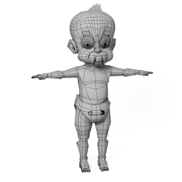 Toon cute baby 3D model_9
