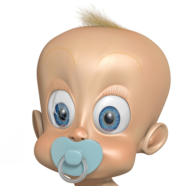 Toon cute baby 3D model_2